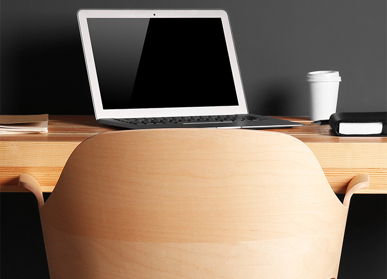 laptop on desk top